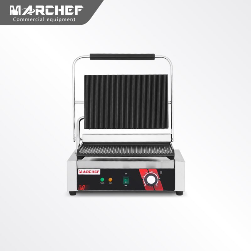 Marchef Commercial Panini Grill Full Ribbed PG-811A