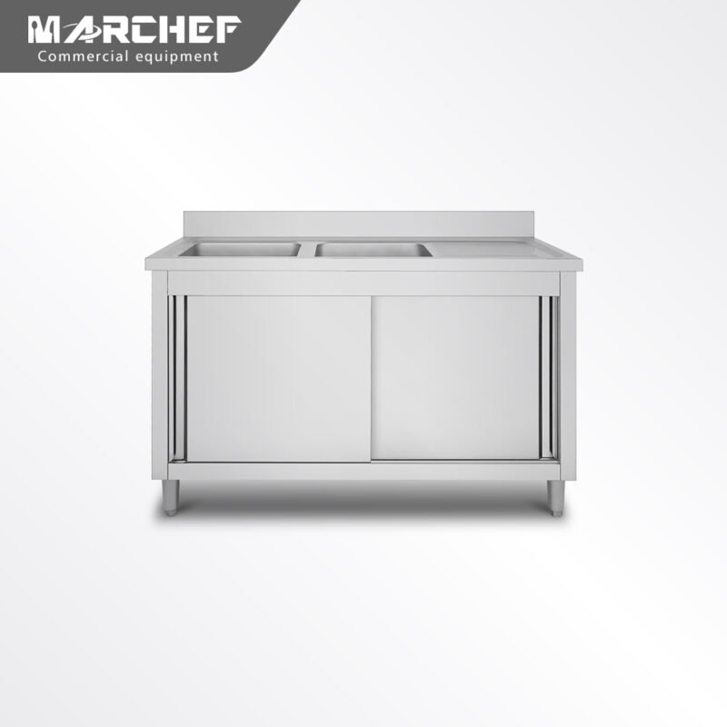 Stainless Steel Double Sink with Cabinet & Plateform SC-146D