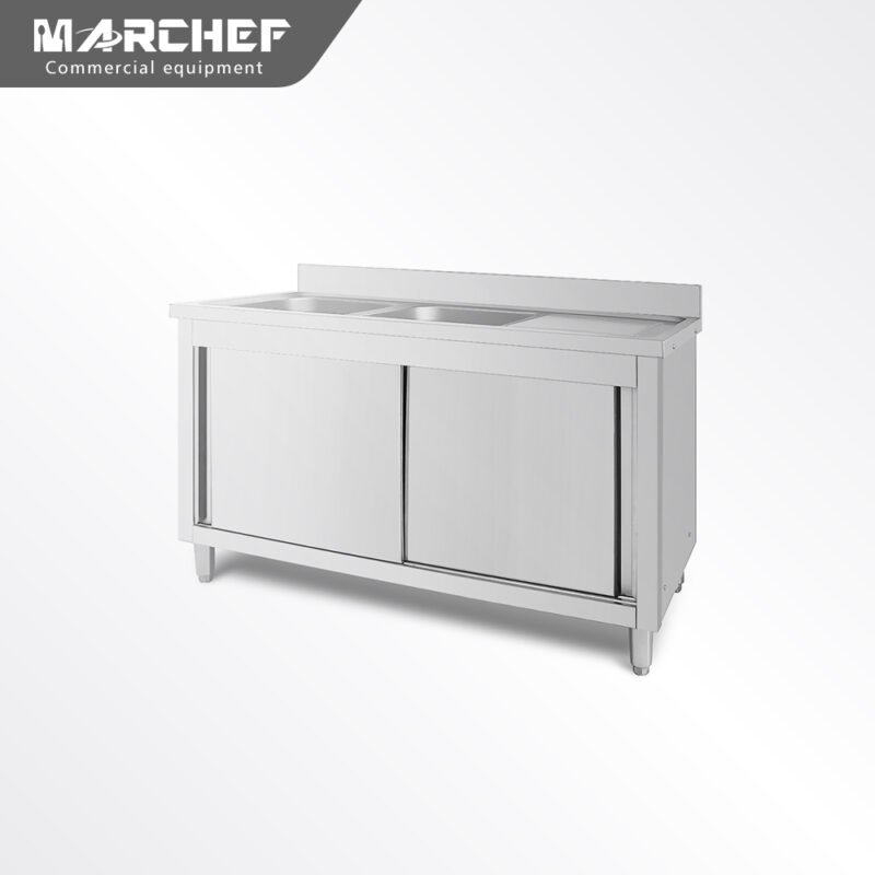 Stainless Steel Double Sink with Cabinet & Plateform SC-146D