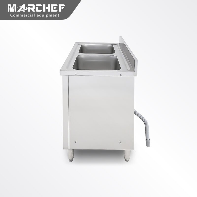 Industrial Kitchen Stainless Steel Double Sink with Cabinet SC-106D