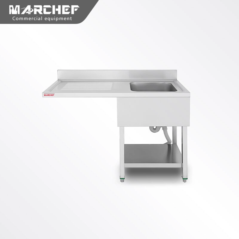 Freestanding Commercial Stainless Steel Single Sink with Plateform & Undershelf SX-126