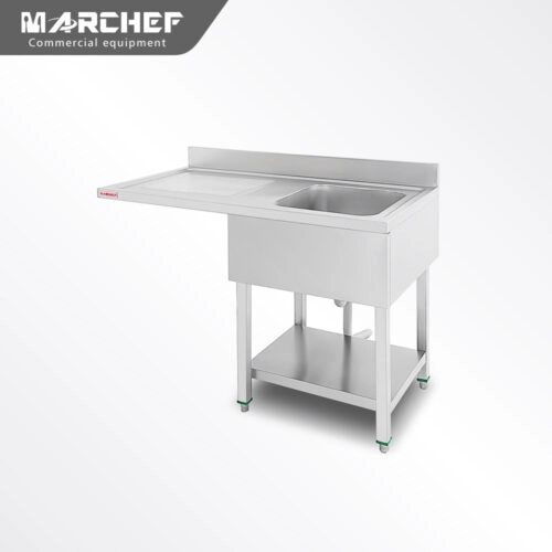 Freestanding Commercial Stainless Steel Single Sink with Plateform & Undershelf SX-126