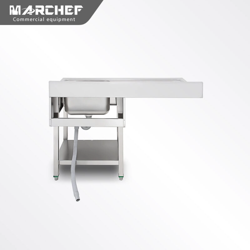 Freestanding Commercial Stainless Steel Single Sink with Plateform & Undershelf SX-126