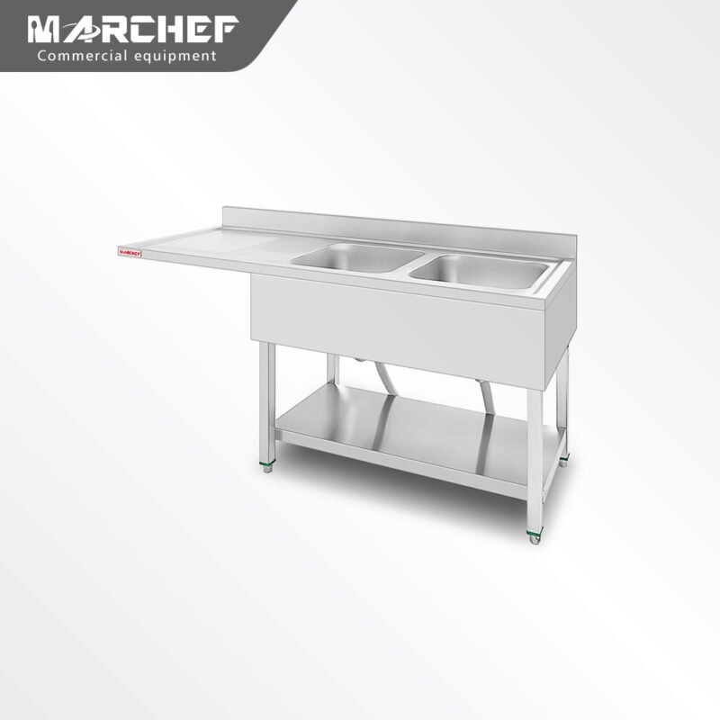 Marchef Commercial Double Sink and Wash Basins SX-146D