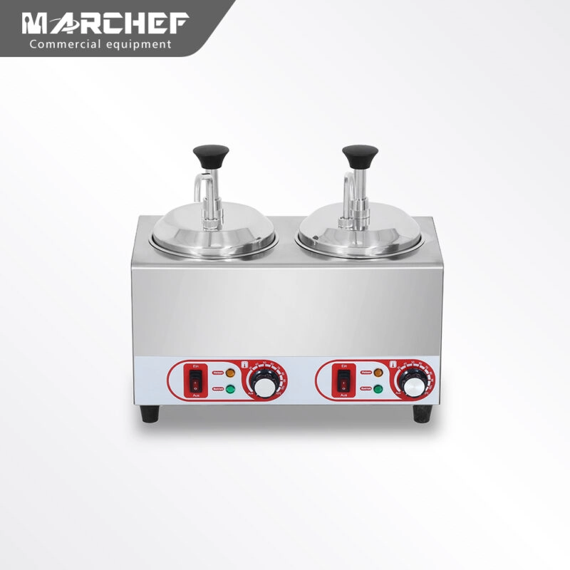 Marchef Commercial Electric Double Tank Sauce Warmer Dispenser CW-Q2