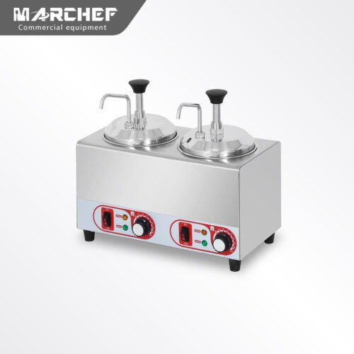 Marchef Commercial Electric Double Tank Sauce Warmer Dispenser CW-Q2