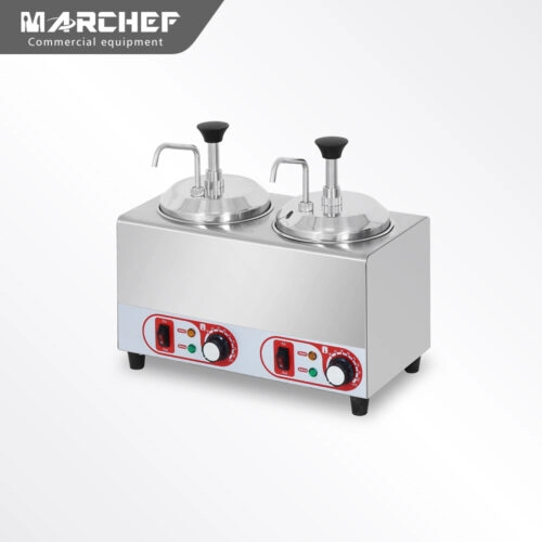 Marchef Commercial Electric Double Tank Sauce Warmer Dispenser CW-Q2