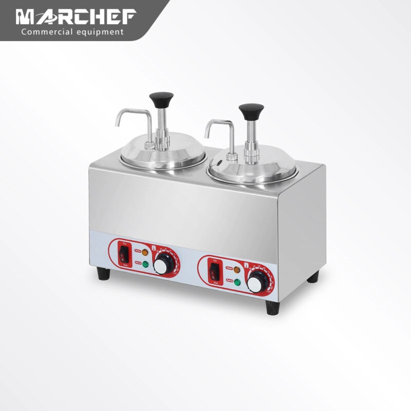 Marchef Commercial Electric Double Tank Sauce Warmer Dispenser CW-Q2