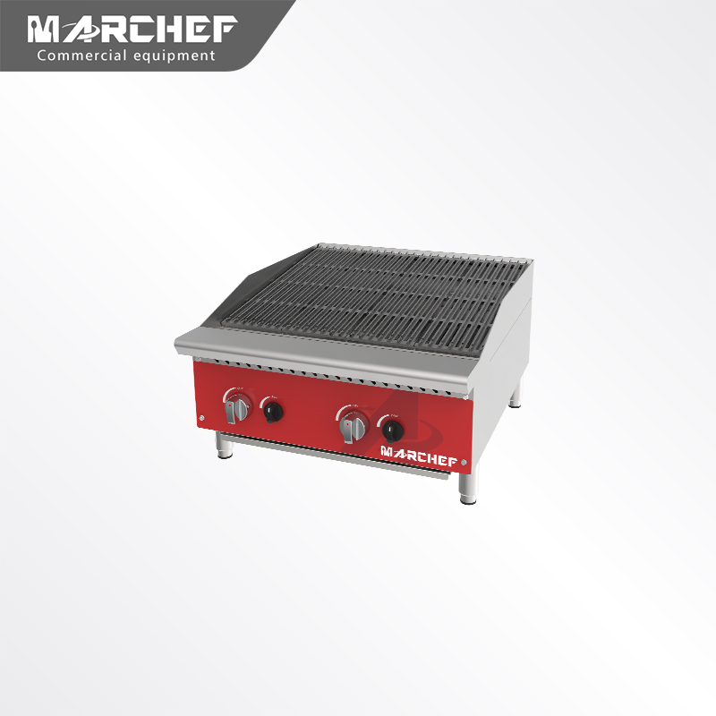 Marchef Commercial Tabletop Gas BBQ Lava Rock Grill MGL24-M