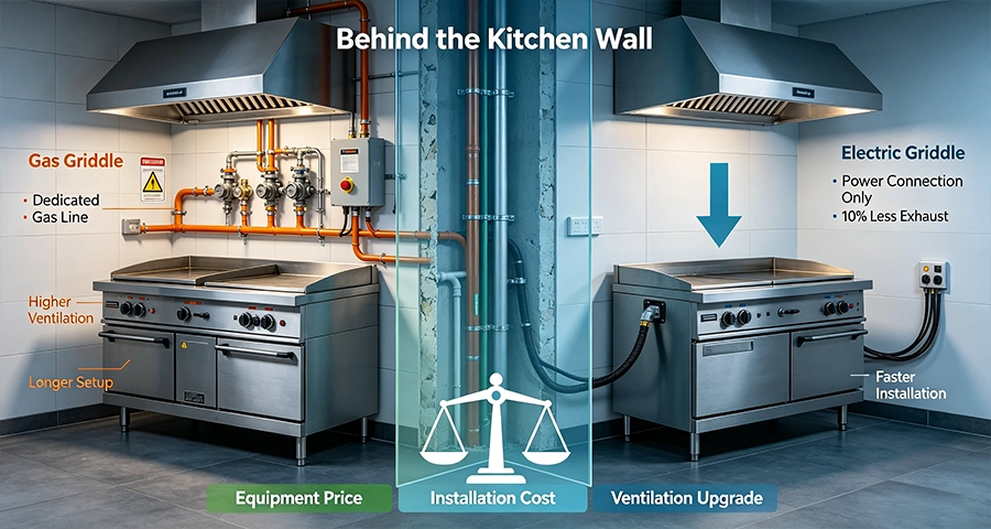 Griddle Installation Costs ventilation hoods and gas lines for griddles