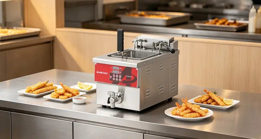 Peak Hour Fryer Output fryer basket loading during peak kitchen rush